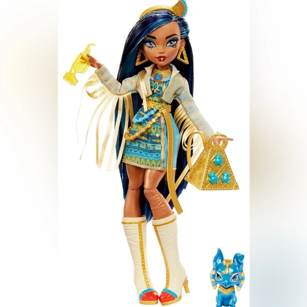 New-Monster High Doll, Cleo De Nile with Blue Streaked Hair